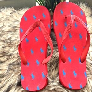 Polo flip flops sz 7-8 Red
